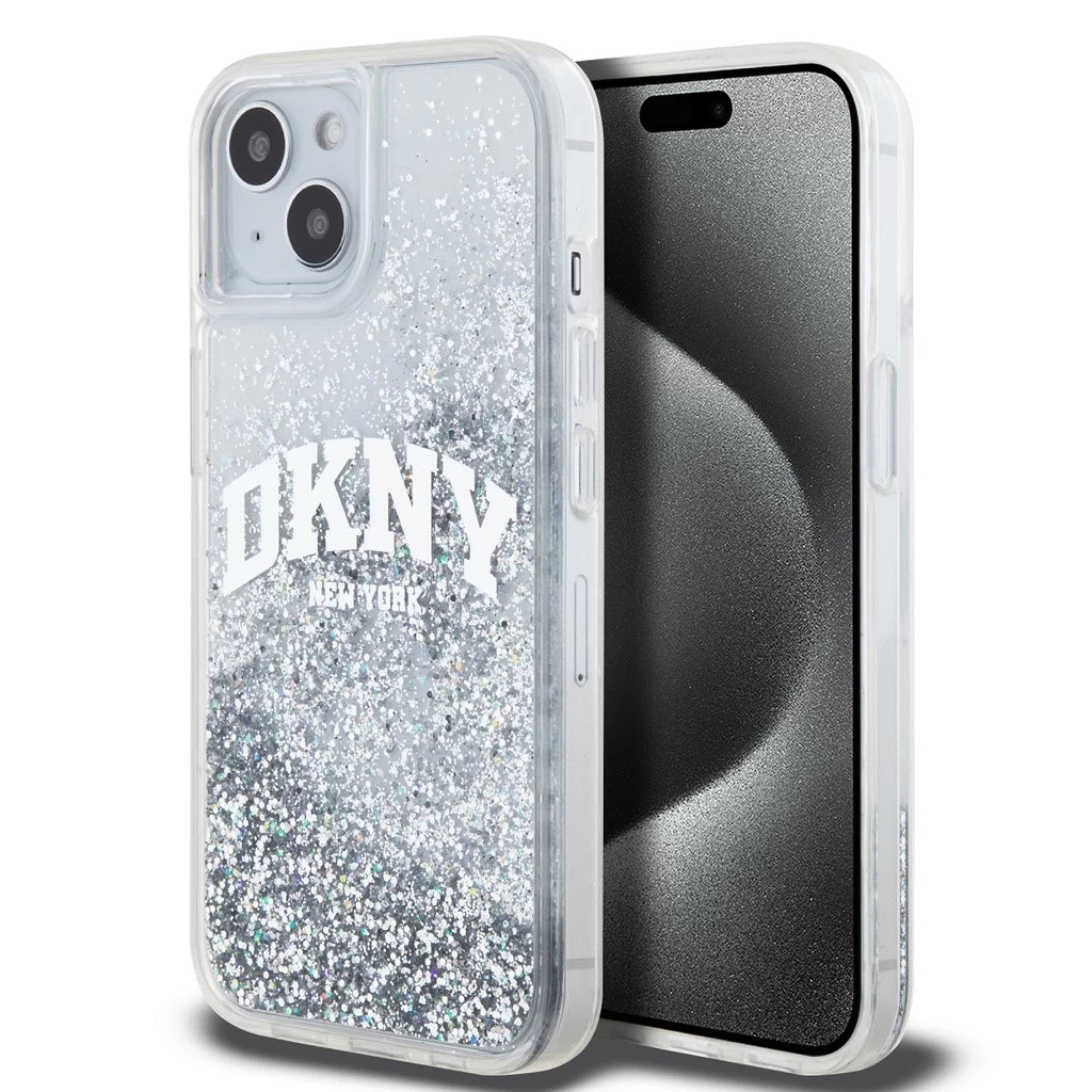DKNY Liquid Glitter Arch Logo tok iPhone 14 készülékhez átlátszó