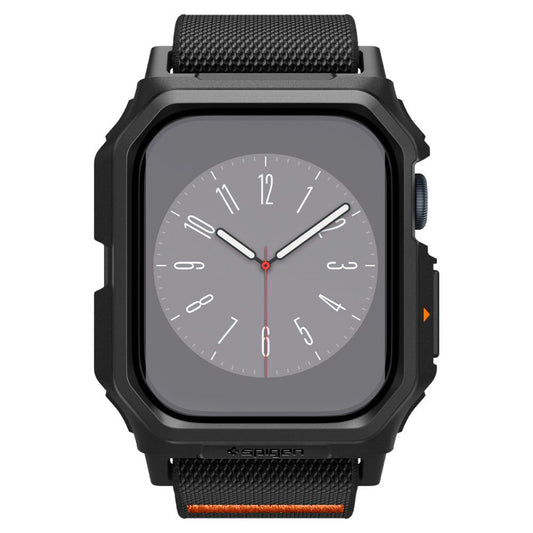 Apple Watch 10-11 (42 mm), textíl pótszíj, szilikon keret, közepesen ütésálló, Spigen Lite Fite Pro, fekete - Apple Watch Szövet Szíjak a Domshop kínálatából
