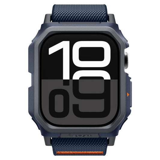 Apple Watch 10-11 (46 mm), textíl pótszíj, szilikon keret, közepesen ütésálló, Spigen Lite Fite Pro, sötétkék - Apple Watch Szövet Szíjak a Domshop kínálatából