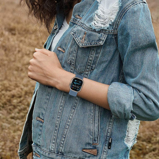 Apple Watch 4-6, SE, SE (2022), SE (2025) (38 / 40 mm) / Watch 7-9 (41 mm) / Watch 10-11 (42 mm), textíl pótszíj, nylon, állítható, légáteresztő, TP Nylon, krém - Apple Watch Szövet Szíjak a Domshop kínálatából