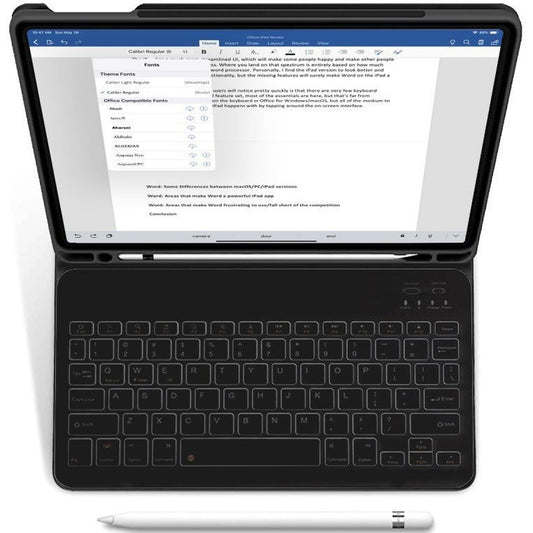 Apple iPad 10.9 (2022) / iPad 11 (2025), Bluetooth billentyűzetes mappa tok, érintőceruza tartó, érintőceruza nélkül, TP SC Pen Holder + Keyboard, fekete - iPad 10.9" (2022) és iPad 11" (2025) tok a Domshop kínálatából