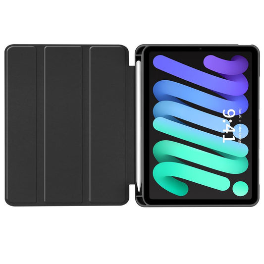 Apple iPad Mini (2021 / 2024) (8.3), mappa tok, közepesen ütésálló, érintőceruza tartó, érintőceruza nélkül, Smart Case, TP SC Pen Holder, fekete - iPad Mini 6 (2021) és iPad Mini 7 (2024) tok a Domshop kínálatából