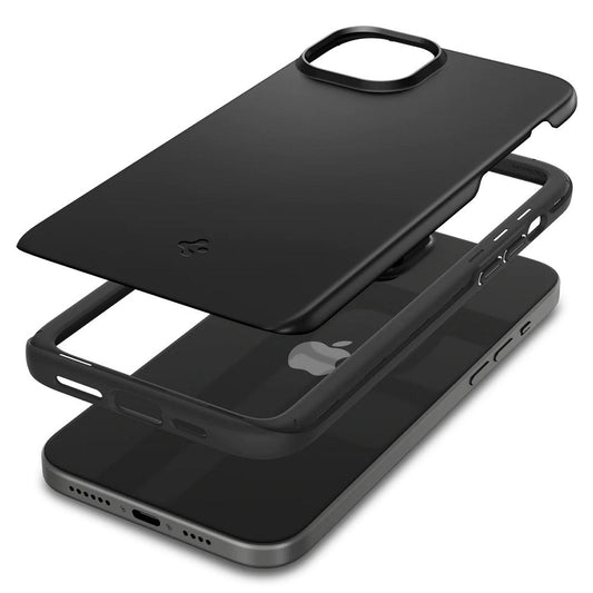 Apple iPhone 15 Pro Max, Műanyag hátlap védőtok, Spigen Thin Fit, sötétzöld - iPhone 15 Pro Max tok a Domshop kínálatából