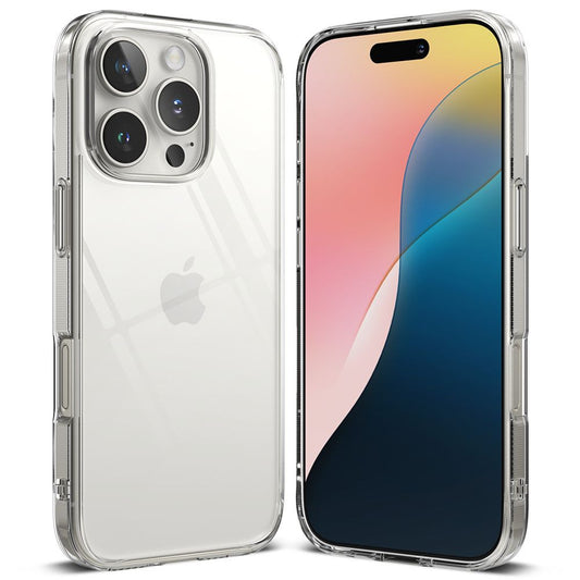 Apple iPhone 16 Pro, Műanyag hátlap + szilikon keret, közepesen ütésálló, Ringke Fusion, átlátszó - iPhone 16 Pro tok a Domshop kínálatából