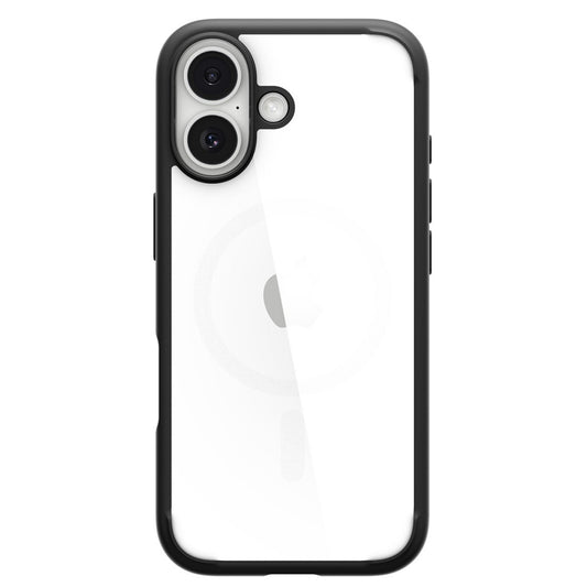 Apple iPhone 17, Műanyag hátlap védőtok + szilikon keret, Spigen Ultra Hybrid, átlátszó/fekete - iPhone 17 tok a Domshop kínálatából