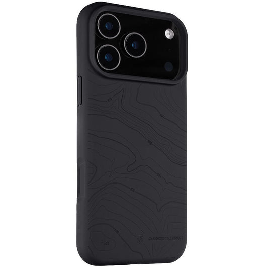 Apple iPhone 17 Pro Max, Szilikon tok, mikrofiber plüss belső, Magsafe kompatibilis, térkép minta, Tactical MagForce Beaver, sötétszürke - iPhone 17 Pro Max tok a Domshop kínálatából