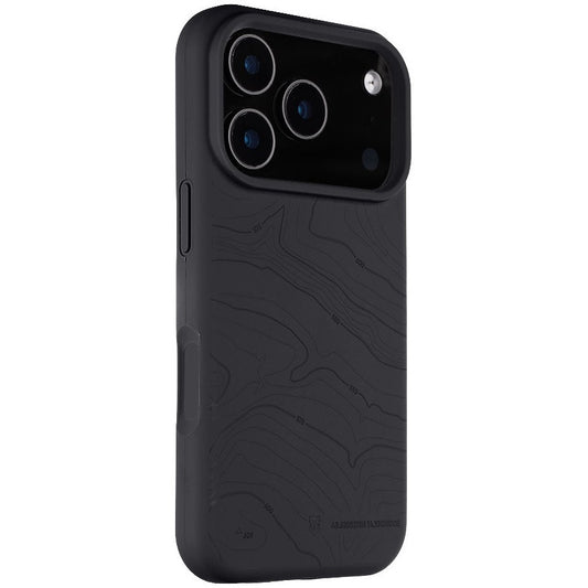 Apple iPhone 17 Pro, Szilikon tok, mikrofiber plüss belső, Magsafe kompatibilis, térkép minta, Tactical MagForce Beaver, sötétszürke - iPhone 17 Pro tok a Domshop kínálatából