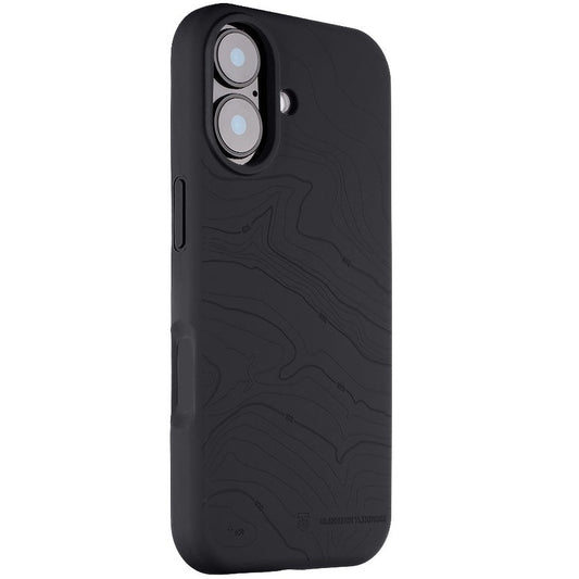 Apple iPhone 17, Szilikon tok, mikrofiber plüss belső, Magsafe kompatibilis, térkép minta, Tactical MagForce Beaver, sötétszürke - iPhone 17 tok a Domshop kínálatából