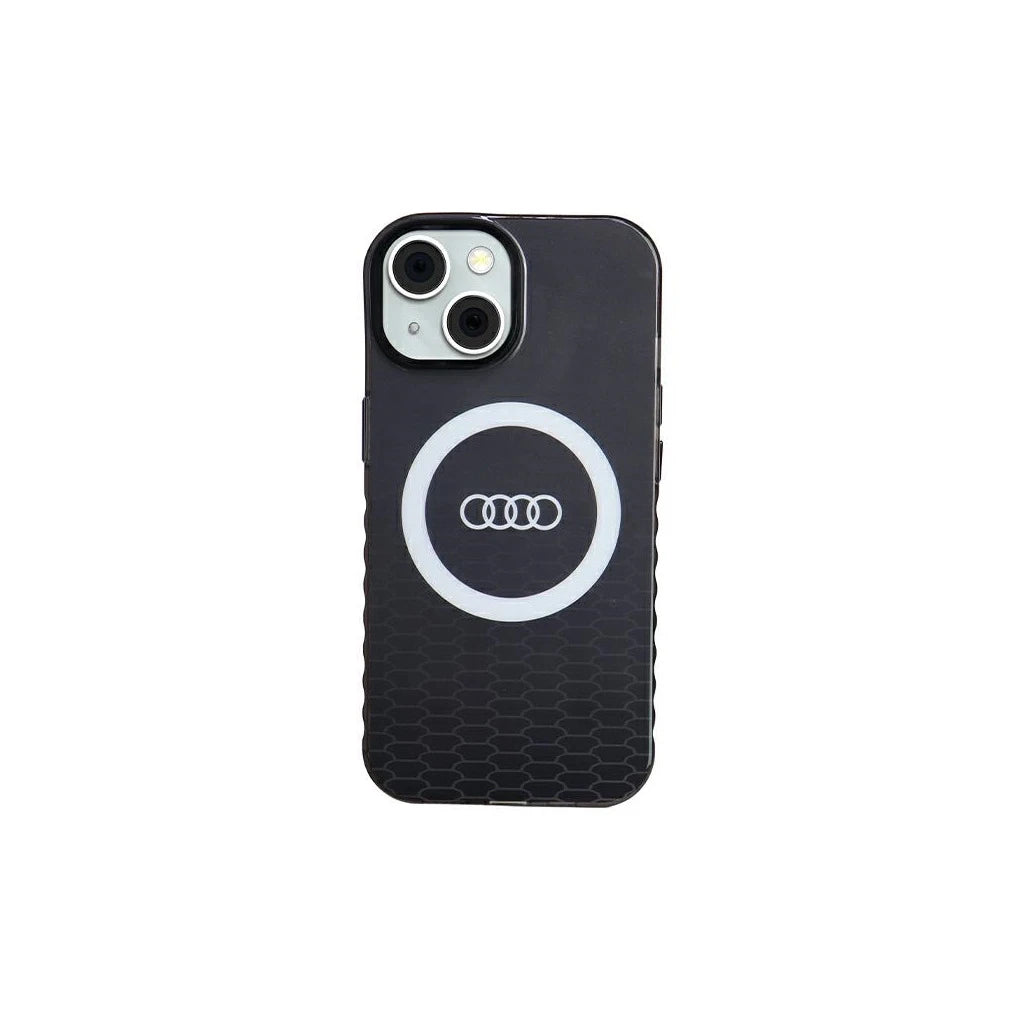Audi IML Big Logo MagSafe kemény tok iPhone 15/14/13 6.1 készülékhez fekete - iPhone 13/14/15 tok a Domshop kínálatából