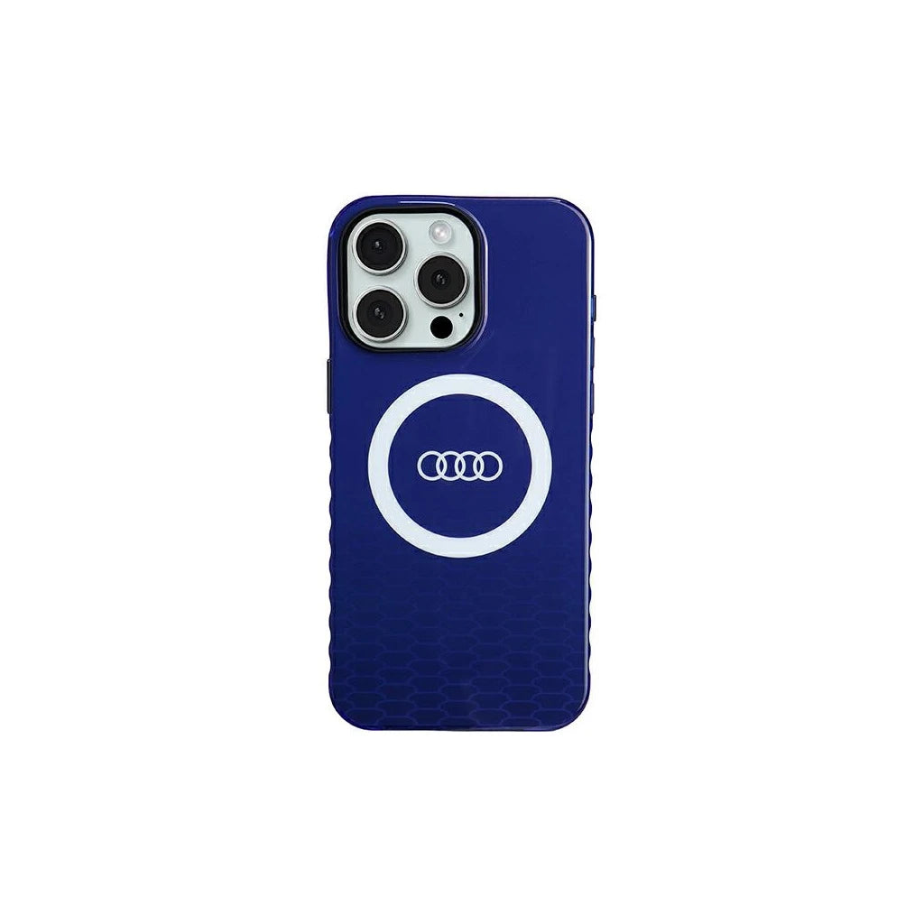 Audi IML Big Logo MagSafe kemény tok iPhone 15 Pro Max készülékhez 6.7″ tengerészkék AU-IMLMIP15PM-Q5/D - iPhone 15 Pro Max tok a Domshop kínálatából