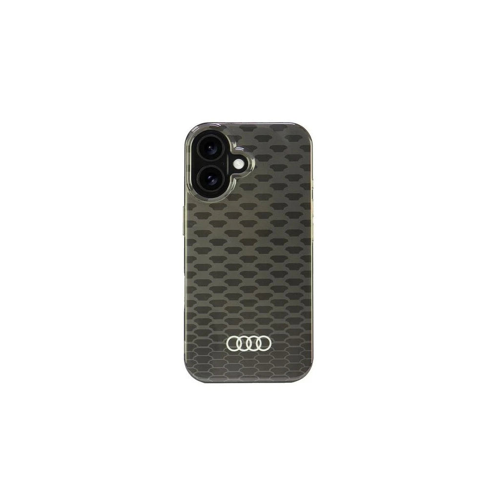 Audi IML Stitching Pattern MagSafe iPhone 16 6.1" készülékhez kemény tok fekete AU-IMLMIP16-Q5/D3-BK - iPhone 16 tok a Domshop kínálatából