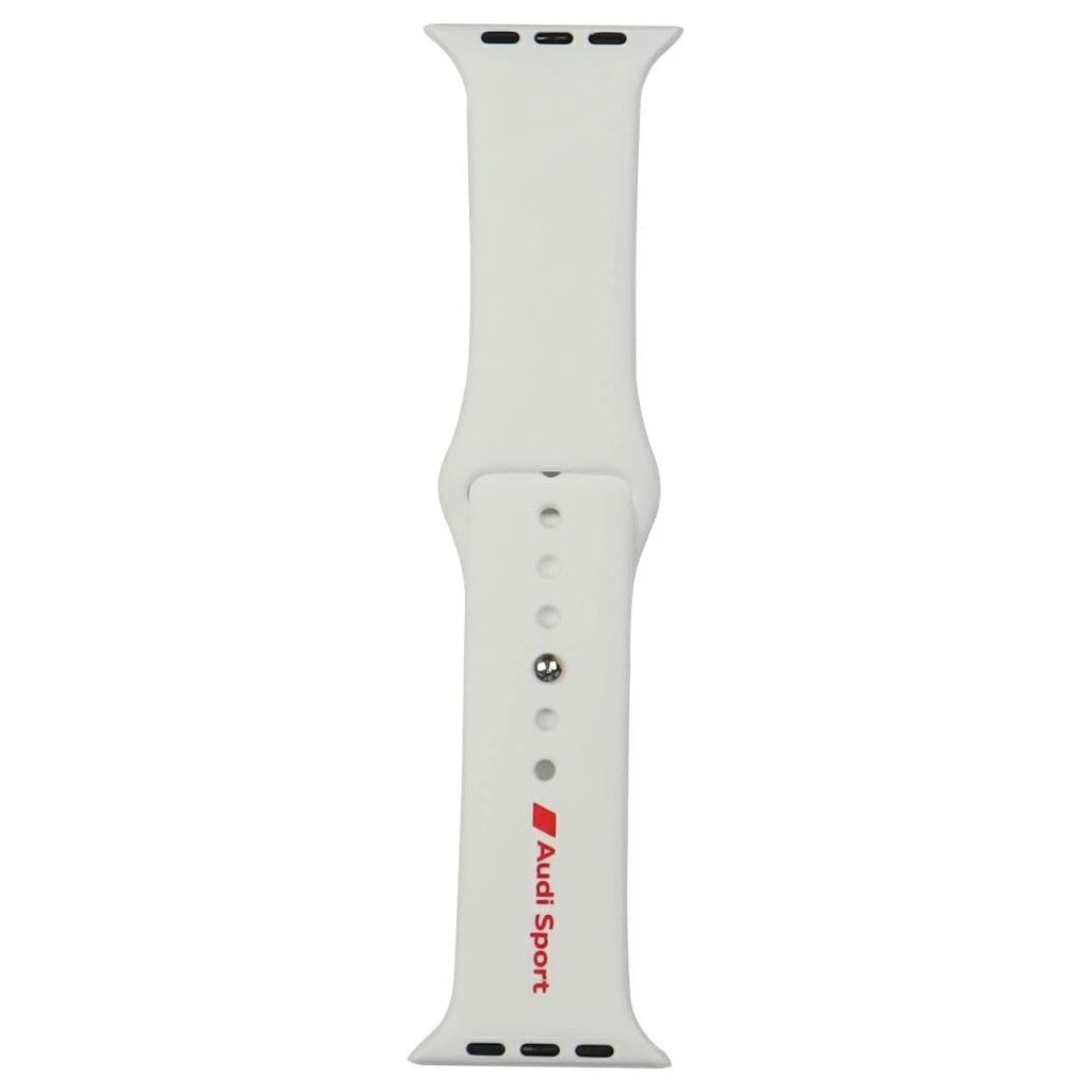 Audi Sport Red Logo szilikon óraszíj Apple Watch 44/45/46/49mm készülékhez fehér - Apple Watch Szilikon Szíjak a Domshop kínálatából