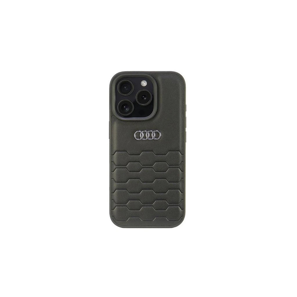 Audi Synthetic Leather iPhone 16 Pro készülékhez 6.3" kemény tok fekete AU-TPUPCIP16P-GT/D2-BK - iPhone 16 Pro tok a Domshop kínálatából