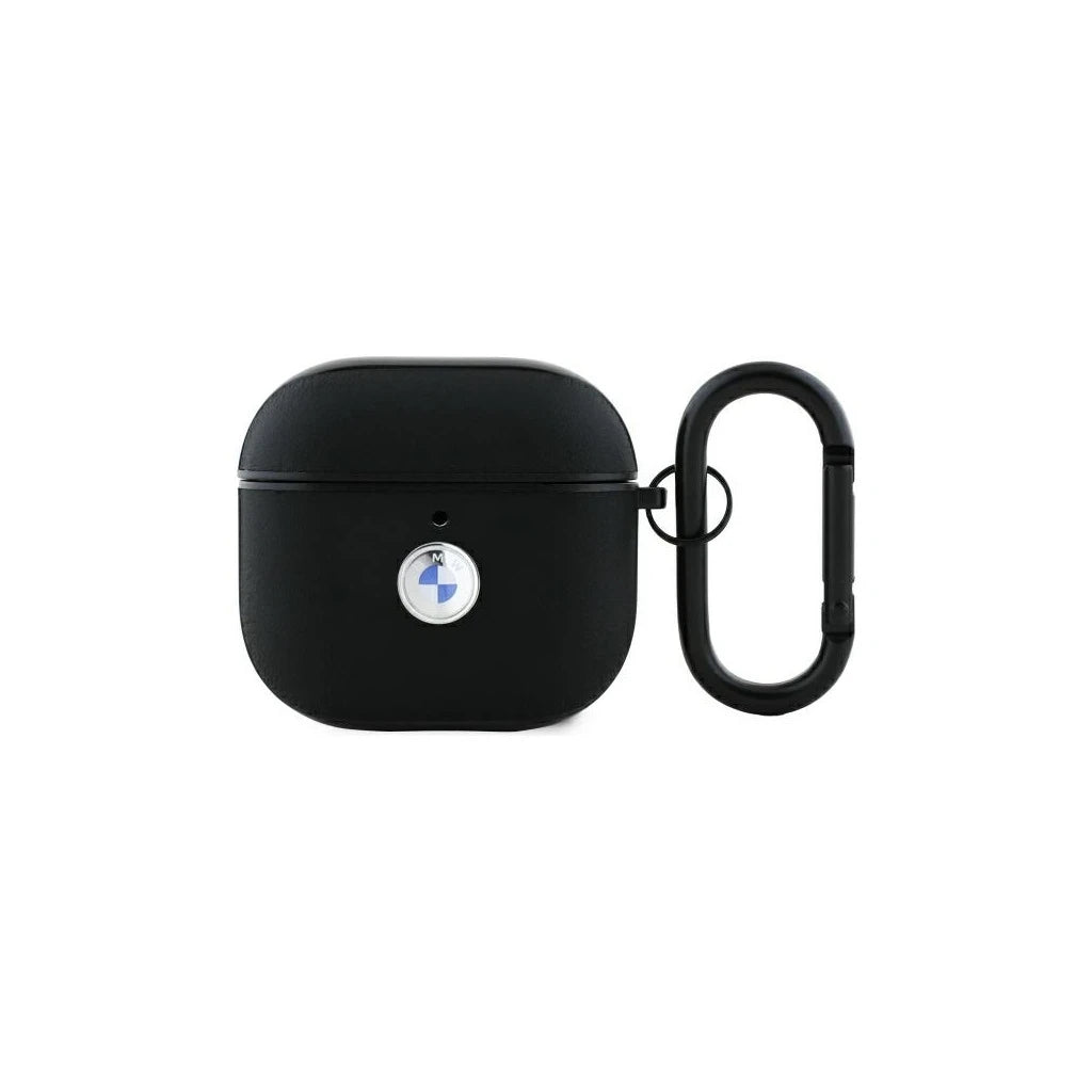 BMW BMA4SSLBK AirPods 4 készülékhez tok Genuine Leather Silver Logo fekete - AirPods 4 tok a Domshop kínálatából