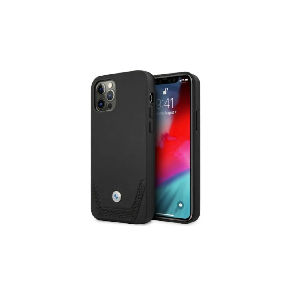BMW BMHCP12LRSWPK iPhone 12 Pro Max 6,7 készülékhez kemény tok Leather Perforate fekete - iPhone 12 Pro Max tok a Domshop kínálatából