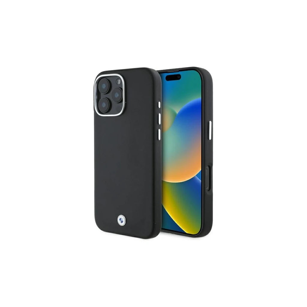 BMW BMHMP16X23PUFWK iPhone 16 Pro Max 6.9" készülékhez Sign Full Wrapped Metal MagSafe kemény tok fekete - iPhone 16 Pro Max tok a Domshop kínálatából