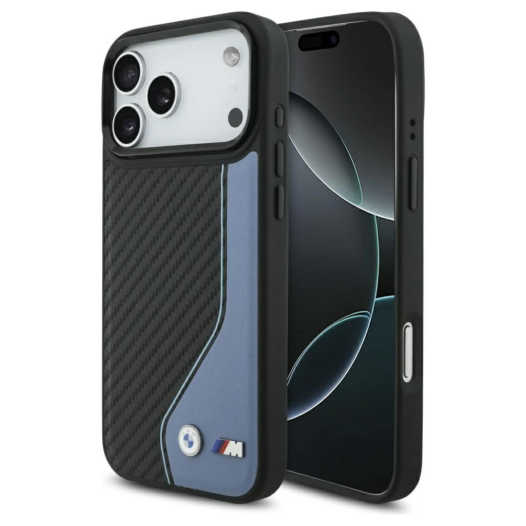 BMW M Carbon Logo MagSafe tok iPhone 17 Pro Max készülékhez kék - iPhone 17 Pro Max tok a Domshop kínálatából