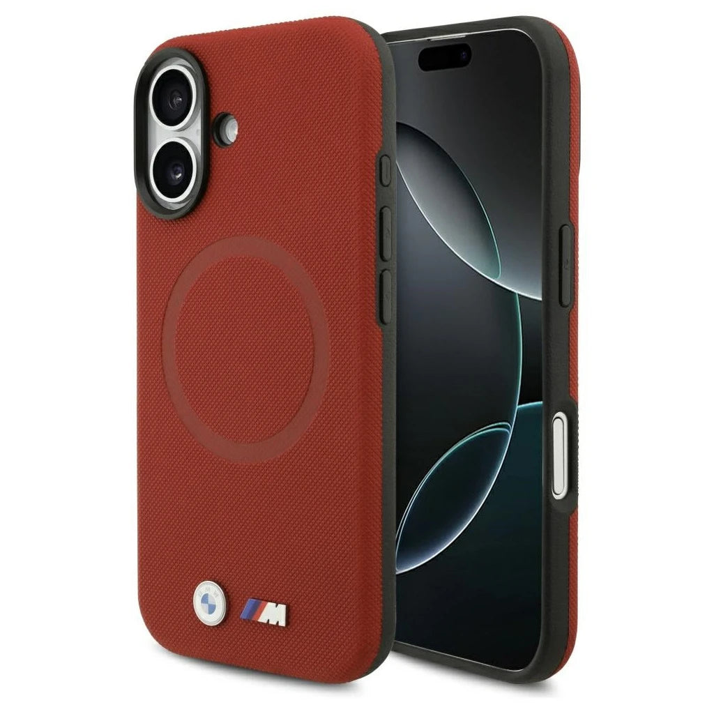 BMW M FW Metal Logo MagSafe tok iPhone 17 készülékhez piros - iPhone 17 tok a Domshop kínálatából