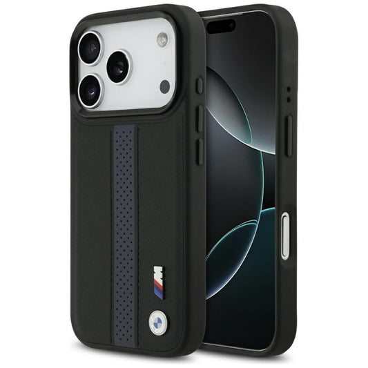 BMW M Perforated Stripe Logo Apple iPhone 17 Pro MagSafe hátlap tok, kék - iPhone 17 Pro tok a Domshop kínálatából