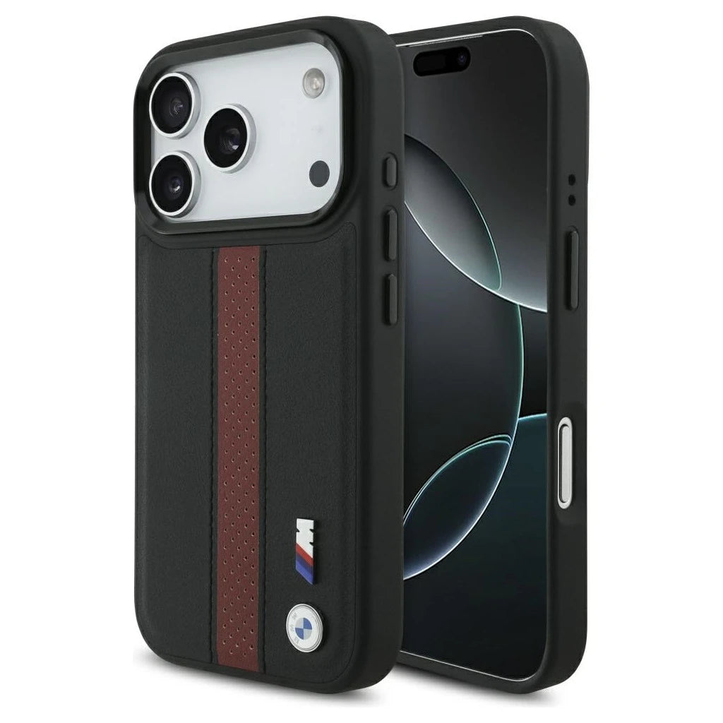 BMW M Perforated Stripe Logo MagSafe tok iPhone 17 Pro készülékhez piros - iPhone 17 Pro tok a Domshop kínálatából
