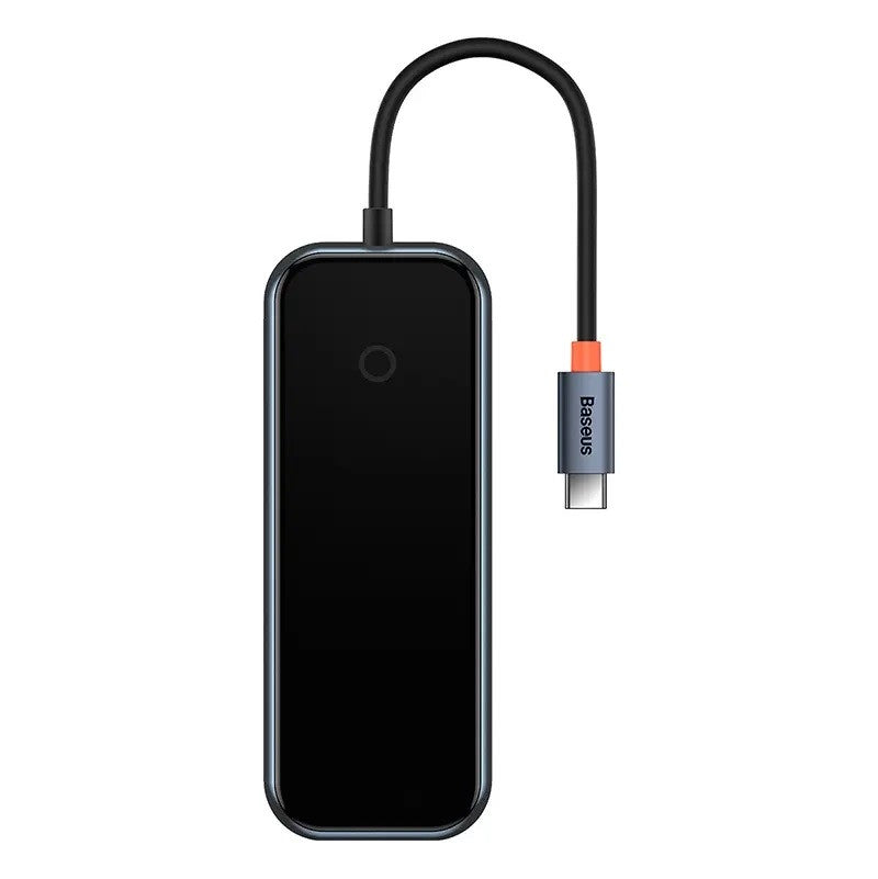 Baseus AcmeJoy 5 az 1-ben hub, USB-C - 2xUSB-A 3.0, USB-A 2.0, USB-C PD, HDMI, sötétszürke - Átalakító, hub a Domshop kínálatából