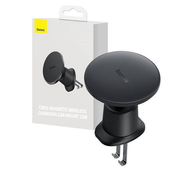 Baseus CW01 Magsafe autós tartó, szellőzőrácsba, wireless töltő, fekete - Autós tartó a Domshop kínálatából