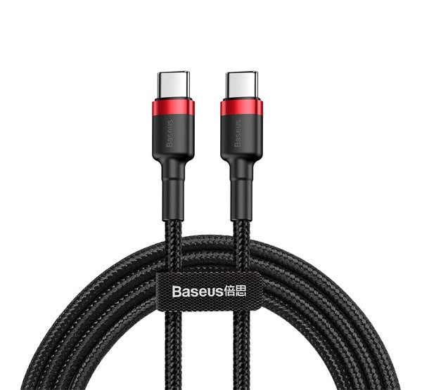 Baseus Cafule USB-C / USB-C töltő- és adatkábel, 60W, 1m, fekete-piros - USB-C kábel a Domshop kínálatából