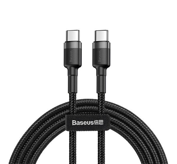 Baseus Cafule USB-C gyorstöltő töltő- és adatkábel, 2m, szürke-fekete - USB-C kábel a Domshop kínálatából