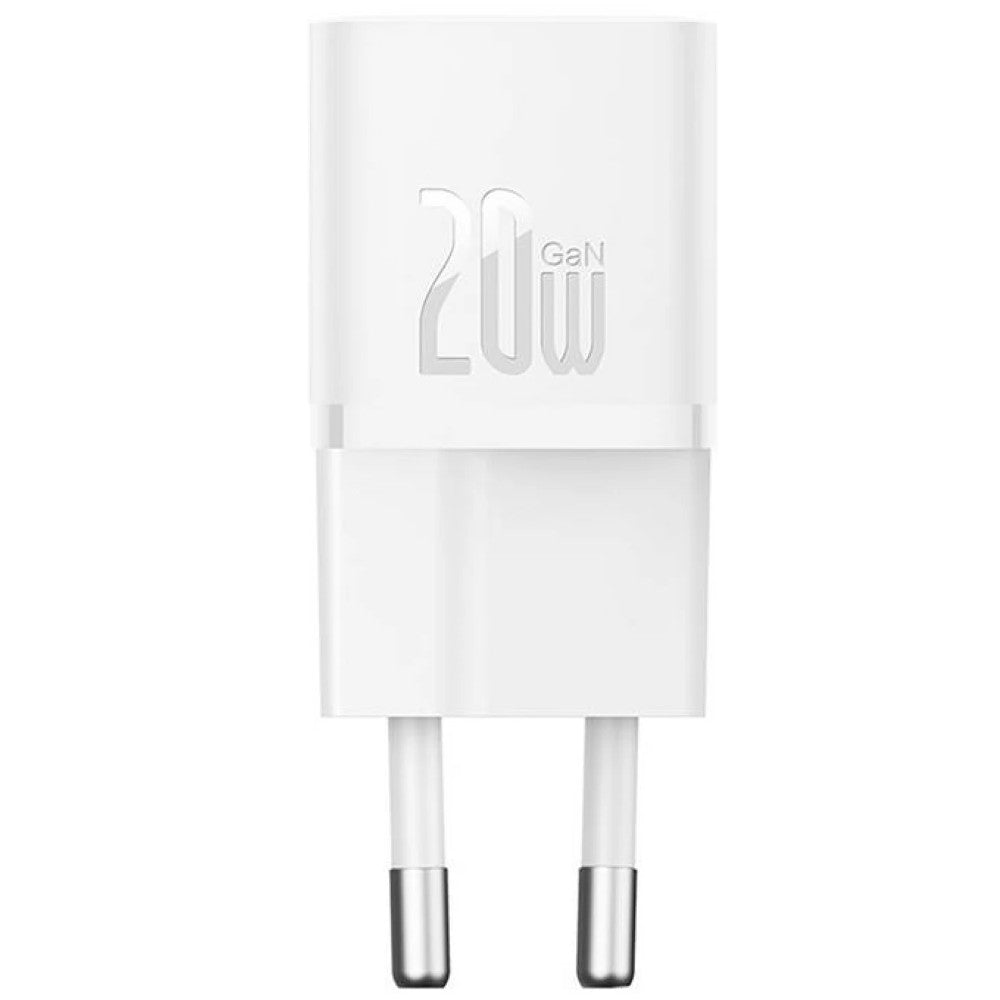 Baseus GaN5 Mini USB-C hálózati gyorstöltő adapter, 20W, fehér - Adapter a Domshop kínálatából
