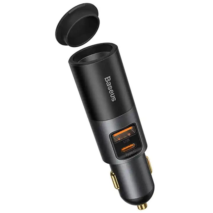 Baseus Share Together 2×USB-A autós gyorstöltő, szivargyújtó kimenettel, 60W, szürke - Autós töltő a Domshop kínálatából