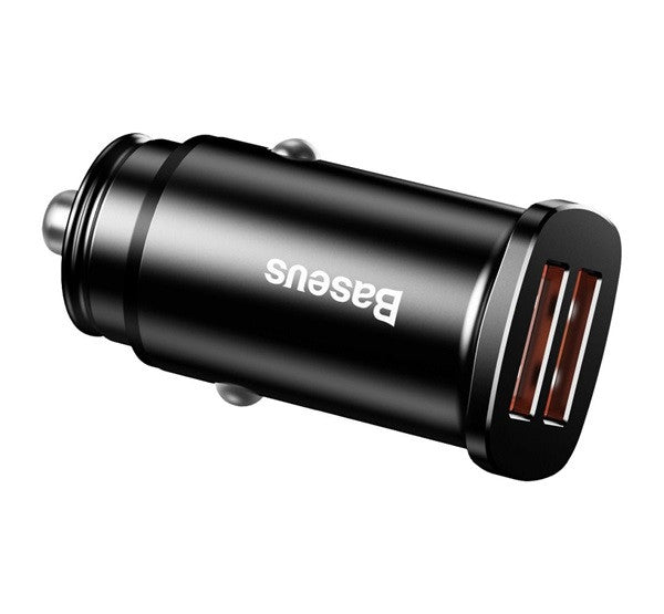Baseus Square autós szivargyújtó gyorstöltő, 2xUSB, 30W, fekete - Autós töltő a Domshop kínálatából