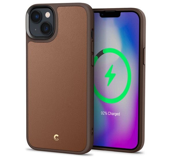 Cyrill by Spigen Apple iPhone 14 Plus Kajuk MagSafe tok, Saddle Brown - iPhone 14 Plus tok a Domshop kínálatából