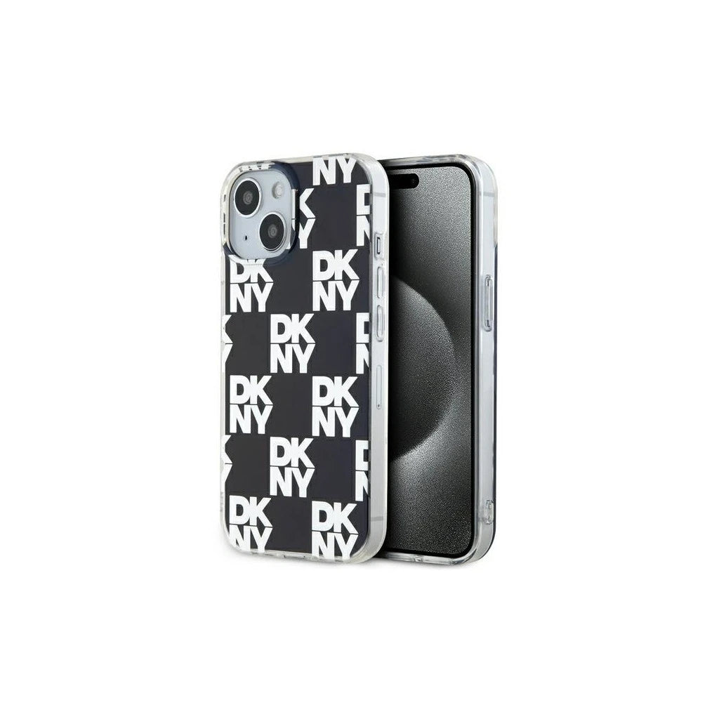 DKNY DKHCP15MHDLCEK iPhone 15 Plus / 14 Plus készülékhez 6.7 inch kemény tok IML Checkered Mono Pattern fekete - iPhone 14 Plus/15Plus tok a Domshop kínálatából