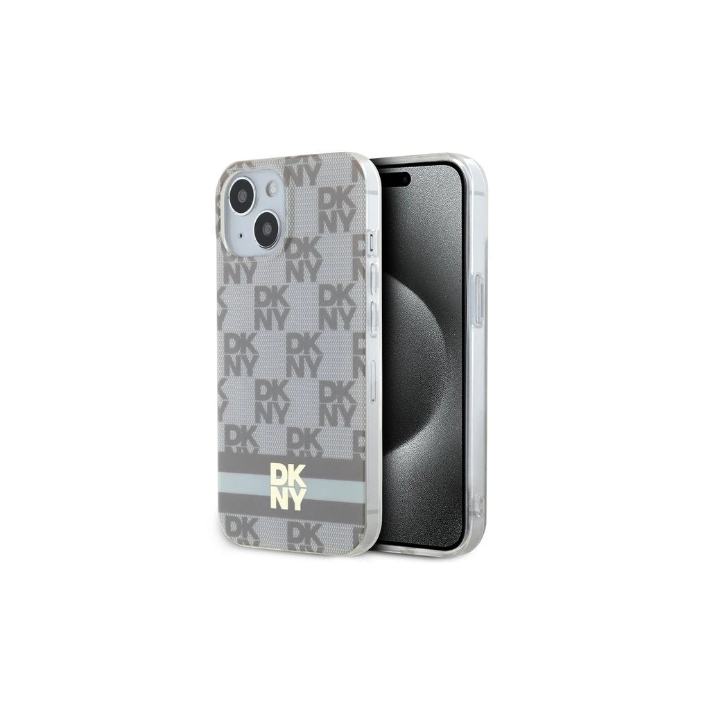 DKNY DKHMP14SHCPTSE iPhone 14 / 15 / 13 készülékhez 6.1 inch kemény tok IML Checkered Mono Pattern & Printed bézs - iPhone 13/14/15 tok a Domshop kínálatából