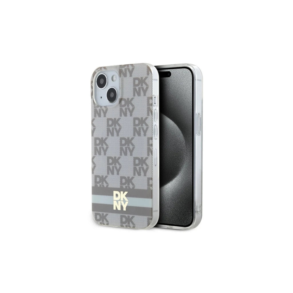 DKNY DKHMP15MHCPTSE iPhone 15 Plus / 14 Plus készülékhez 6.7 inch kemény tok IML Checkered Mono Pattern & Pr bézs - iPhone 14 Plus/15Plus tok a Domshop kínálatából