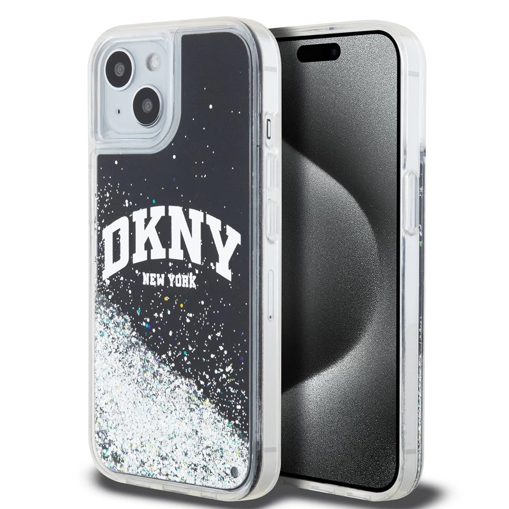 DKNY Liquid Glitter Arch Logo tok iPhone 11 készülékhez fekete - iPhone 11 tok a Domshop kínálatából