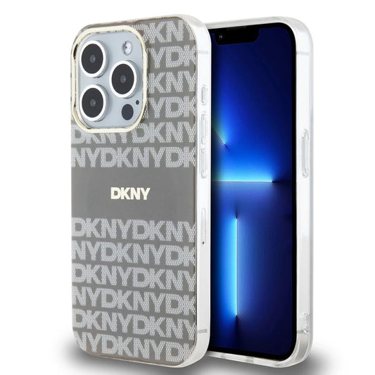 DKNY PC/TPU Repeat Pattern Tonal Stripe Magsafe tok iPhone 14 Pro Max készülékhez bézs - iPhone 14 Pro Max tok a Domshop kínálatából
