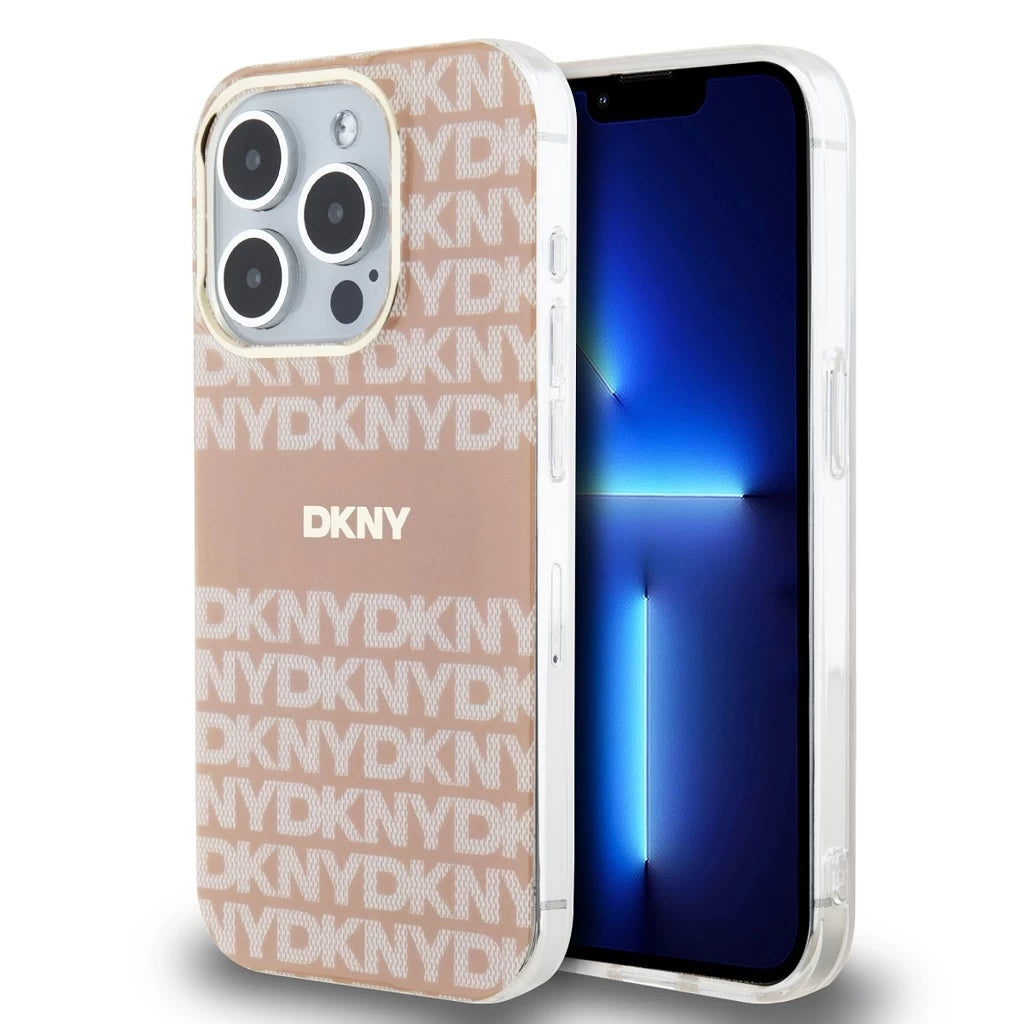 DKNY PC/TPU Repeat Pattern Tonal Stripe Magsafe tok iPhone 14 Pro Max készülékhez rózsaszín - iPhone 14 Pro Max tok a Domshop kínálatából