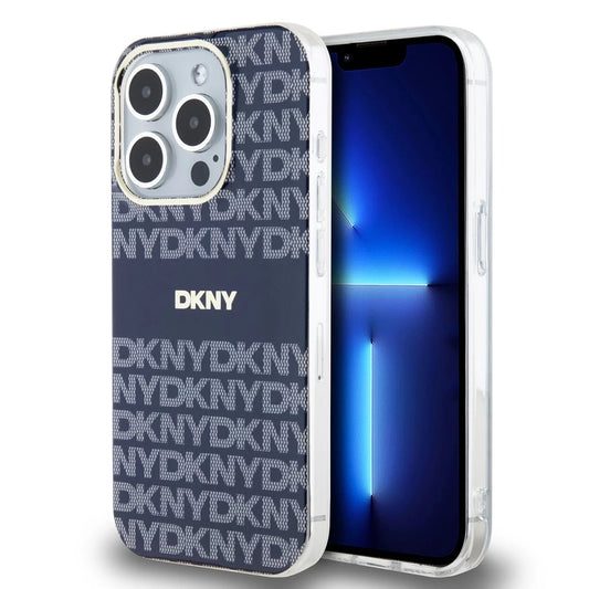 DKNY PC/TPU Repeat Pattern Tonal Stripe Magsafe tok iPhone 15 Pro Max készülékhez kék - iPhone 15 Pro Max tok a Domshop kínálatából