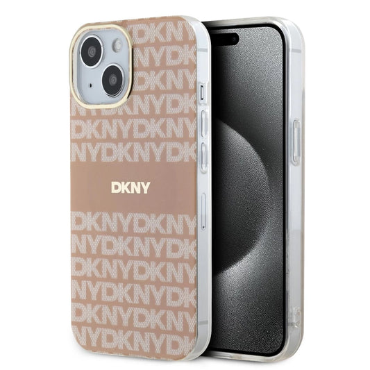 DKNY PC/TPU Repeat Pattern Tonal Stripe Magsafe tok iPhone 15 készülékhez rózsaszín - iPhone 15 tok a Domshop kínálatából