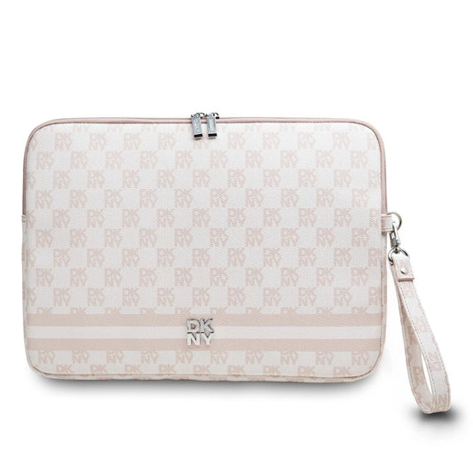 DKNY PU Leather Checkered Pattern and Stripe laptop tok 13/14″ rózsaszín - 12-14" laptop táskák a Domshop kínálatából