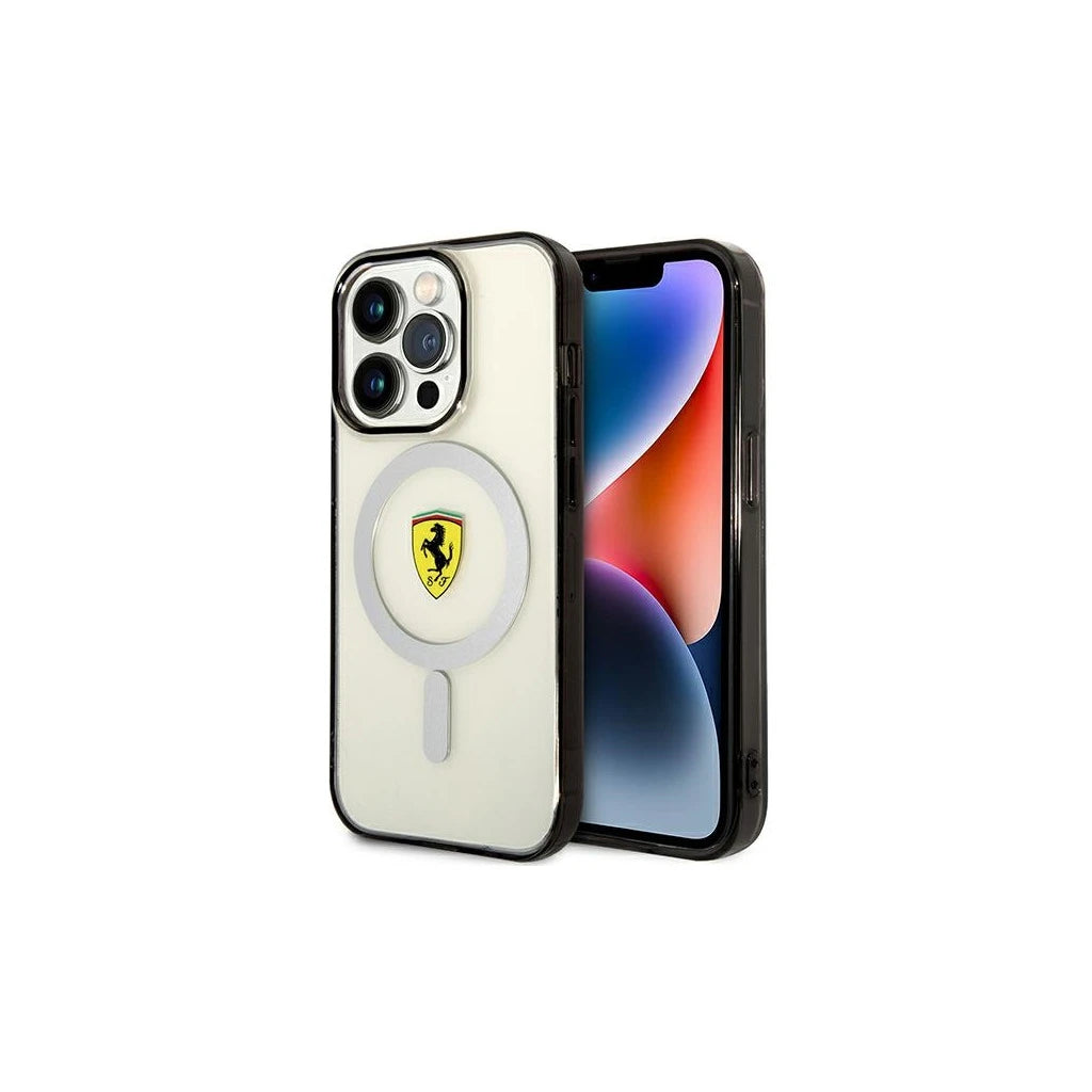 Ferrari FEHMP14LURKT iPhone 14 Pro 6,1 készülékhez merev tok Outline Magsafe átlátszó - iPhone 14 Pro tok a Domshop kínálatából