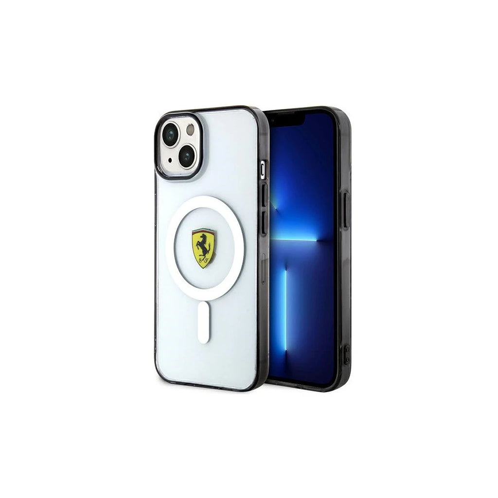 Ferrari FEHMP14SURKT iPhone 14 / 15 / 13 6.1" készülékhez Outline Magsafe kemény tok átlátszó - iPhone 13/14/15 tok a Domshop kínálatából