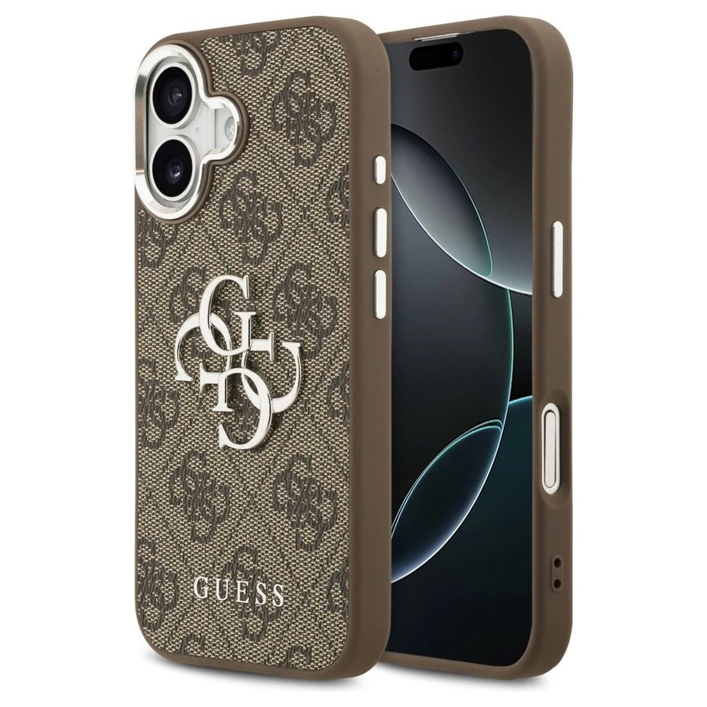 Guess 4G Big 4G Classic Logo tok iPhone 17 készülékhez barna ezüst - iPhone 17 tok a Domshop kínálatából