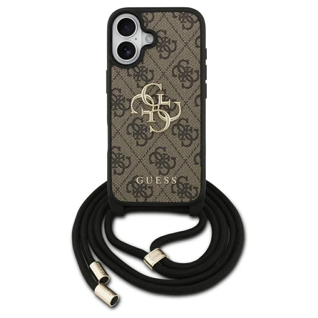 Guess 4G Big Logo Cord Stap Crossbody tok iPhone 17 készülékhez barna - iPhone 17 tok a Domshop kínálatából