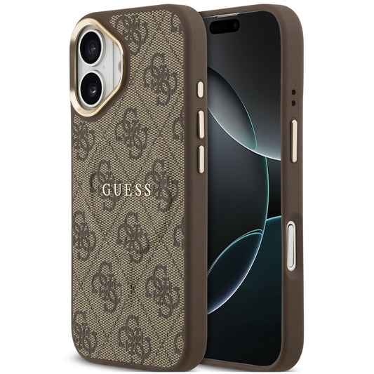 Guess 4G Charm Apple iPhone 17 MagSafe hátlap tok, barna - iPhone 17 tok a Domshop kínálatából