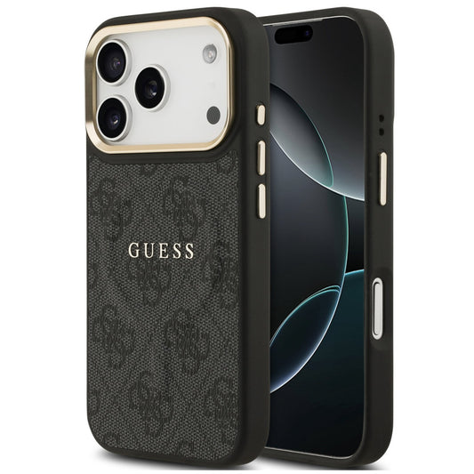 Guess 4G Charm Apple iPhone 17 Pro MagSafe hátlap tok, fekete - iPhone 17 Pro tok a Domshop kínálatából