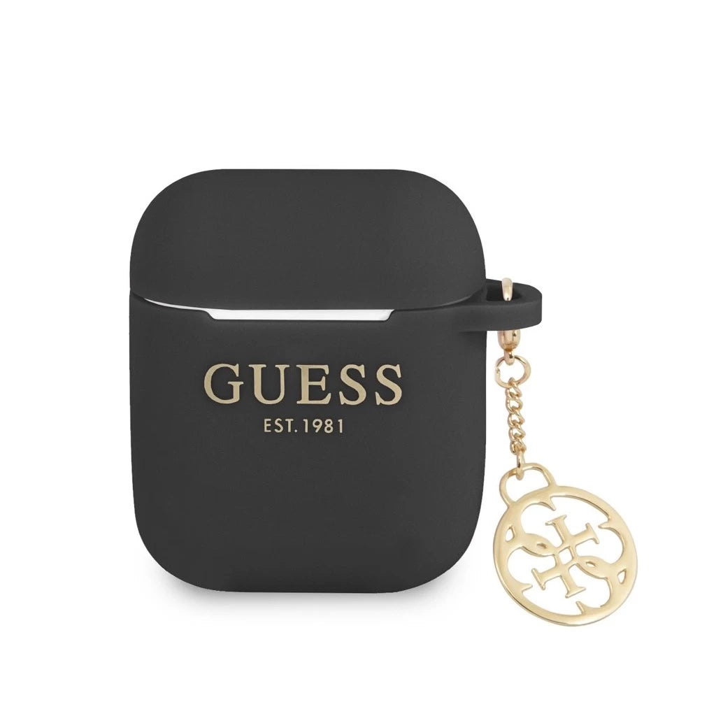 Guess 4G Charm szilikon tok AirPods 1/2 készülékhez fekete - AirPods 1/2 tok a Domshop kínálatából
