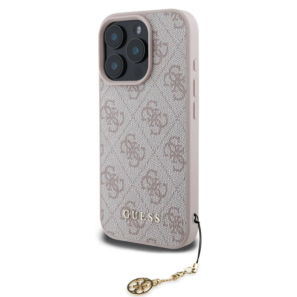 Guess 4G Charm tok iPhone 16 Pro Max készülékhez Tone on Tone rózsaszín - iPhone 16 Pro Max tok a Domshop kínálatából
