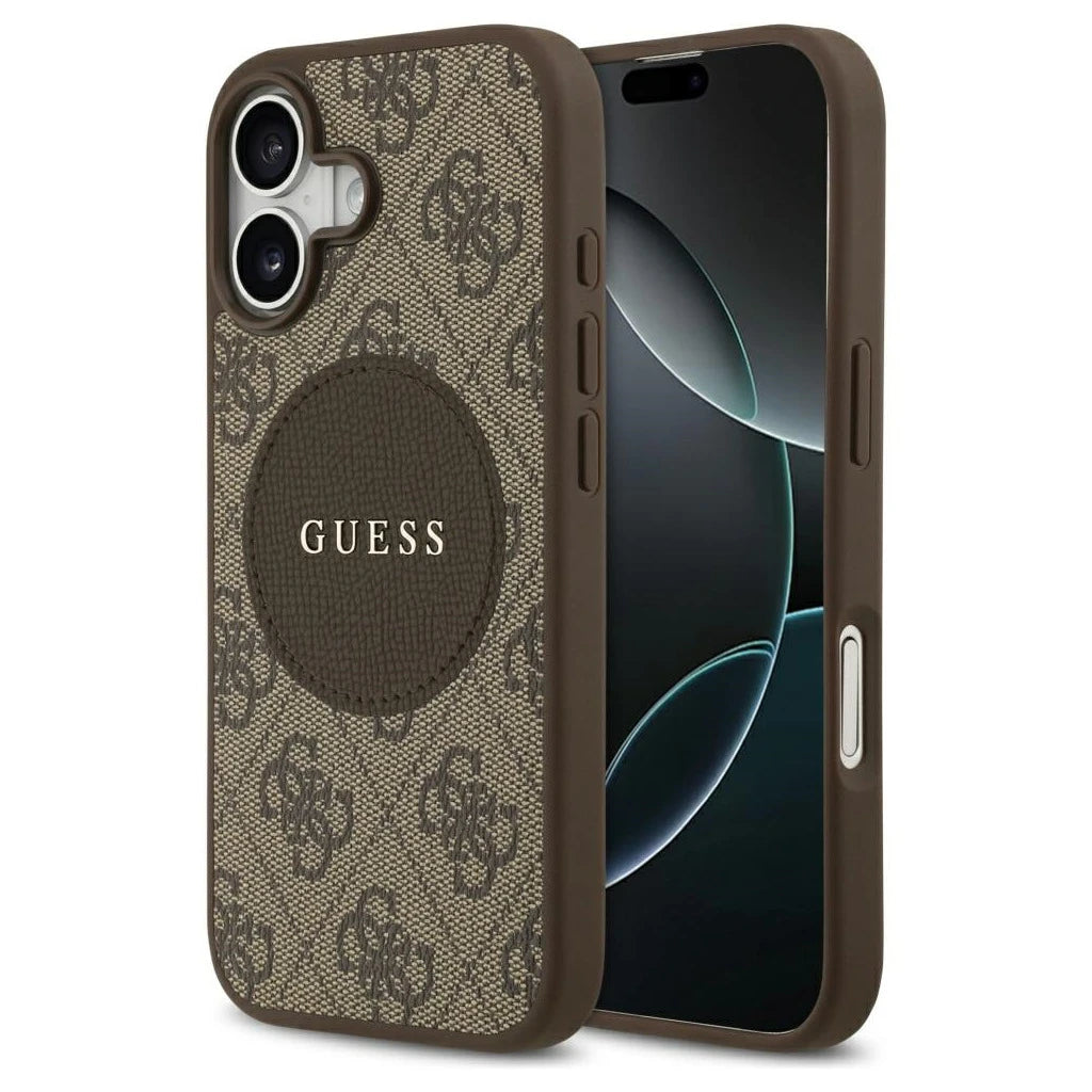 Guess 4G Circle Classic Logo MagSafe iPhone 17 készülékhez tok barna - iPhone 17 tok a Domshop kínálatából